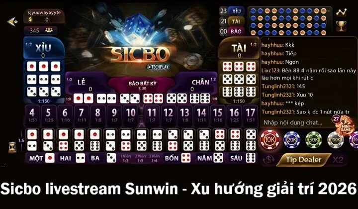 Sicbo Livestream Sunwin xu hướng giải trí 2026